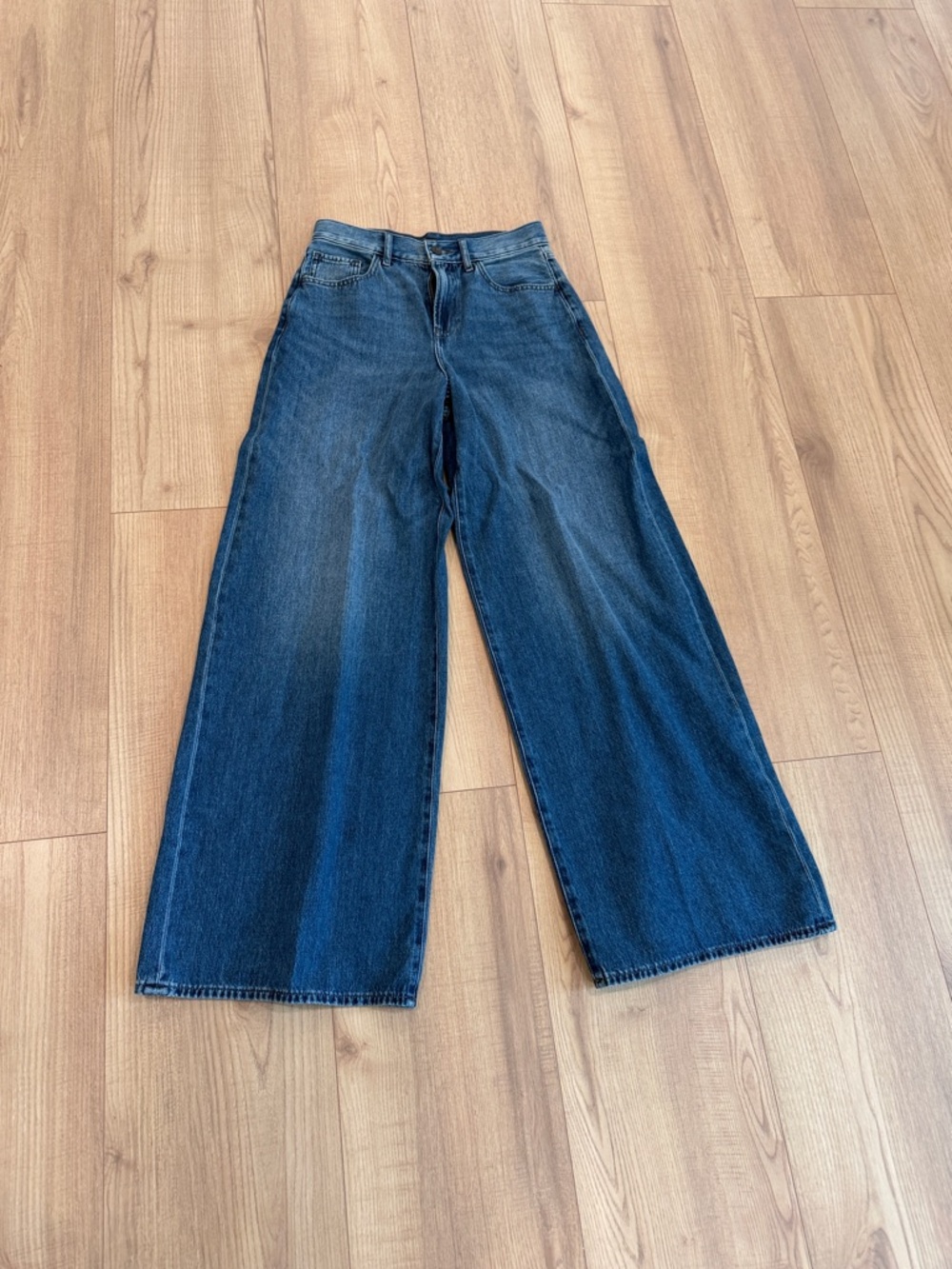Express Wide Leg Dark Blue Jeans